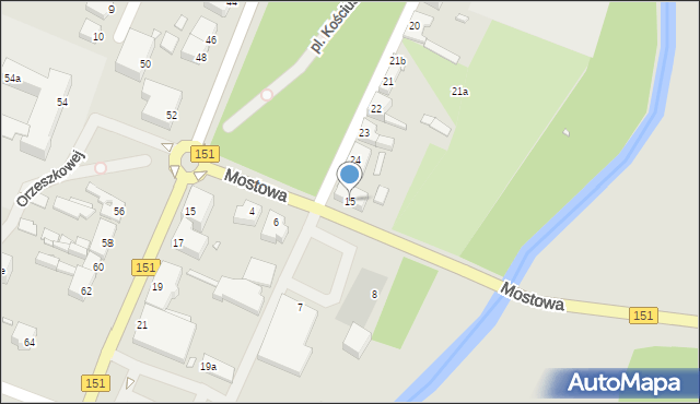 Łobez, Mostowa, 15, mapa Łobez