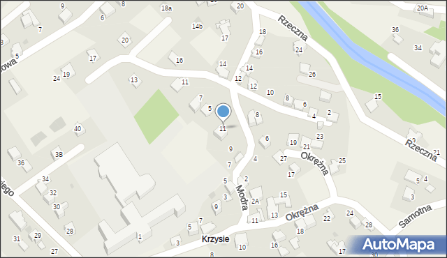 Łodygowice, Modra, 11, mapa Łodygowice