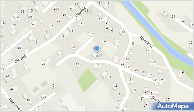 Łodygowice, Modrzewiowa, 16, mapa Łodygowice