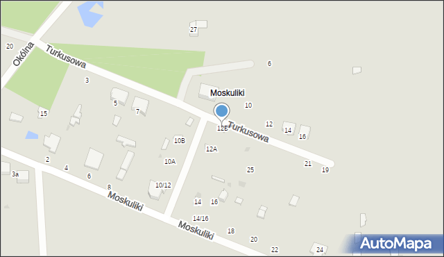 Łódź, Moskuliki, 12B, mapa Łodzi