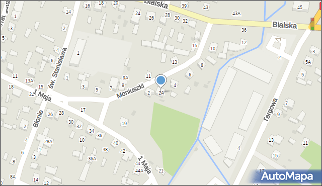 Łosice, Moniuszki Stanisława, 2A, mapa Łosice