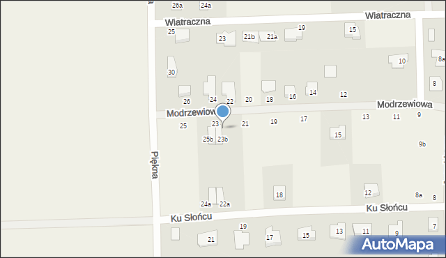 Łosino, Modrzewiowa, 23a, mapa Łosino