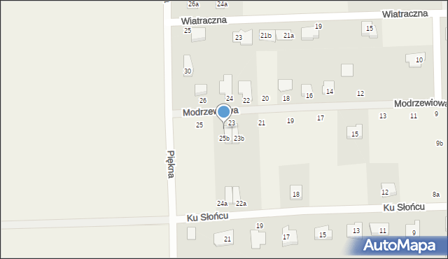 Łosino, Modrzewiowa, 25a, mapa Łosino