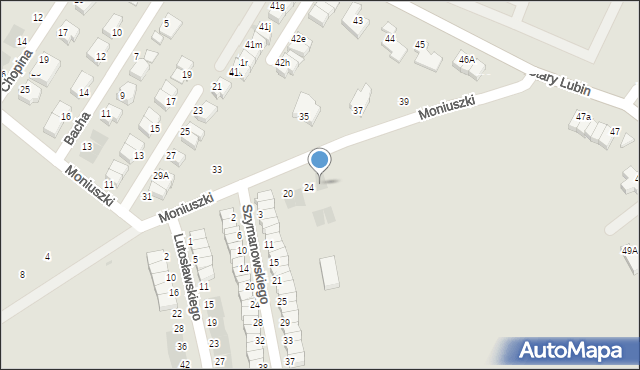 Lubin, Moniuszki Stanisława, 26a, mapa Lubin