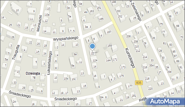 Lublin, Mochnackiego Maurycego, 12, mapa Lublina