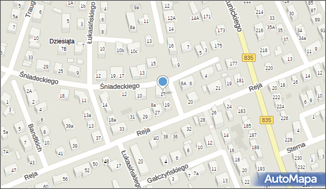 Lublin, Mochnackiego Maurycego, 17, mapa Lublina