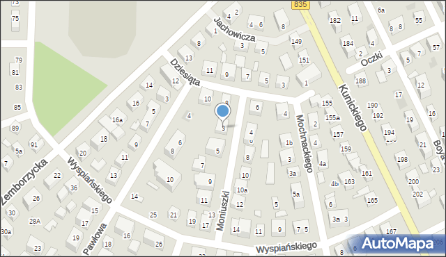 Lublin, Moniuszki Stanisława, 3, mapa Lublina