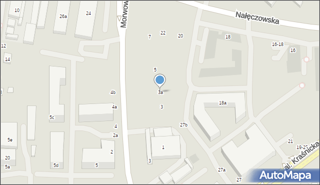 Lublin, Morwowa, 3a, mapa Lublina