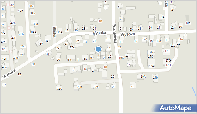 Luboń, Mokra, 4, mapa Luboń