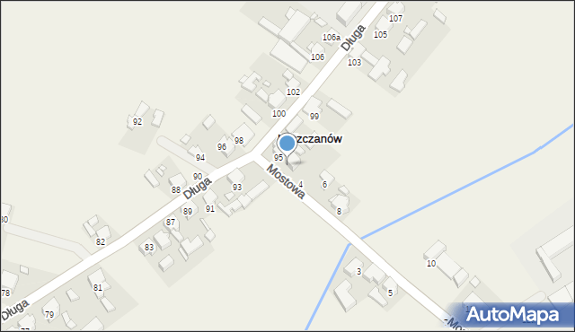 Łuszczanów, Mostowa, 2, mapa Łuszczanów