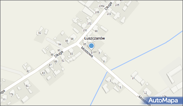 Łuszczanów, Mostowa, 4, mapa Łuszczanów