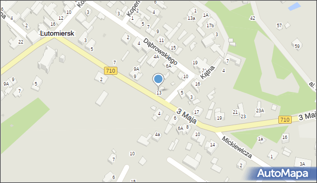 Lutomiersk, Moniuszki Stanisława, 8, mapa Lutomiersk