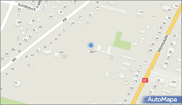 Maków Mazowiecki, Moniuszki Stanisława, 72A, mapa Maków Mazowiecki