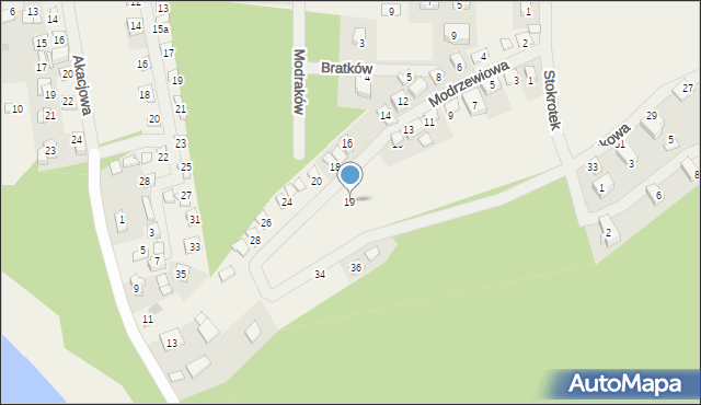 Małe Swornegacie, Modrzewiowa, 19, mapa Małe Swornegacie