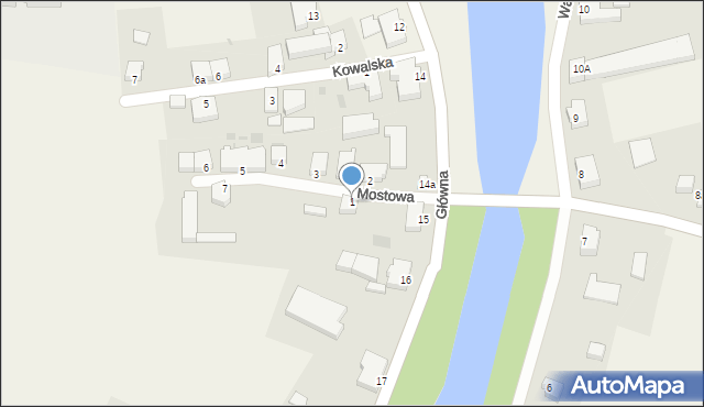 Marzęcino, Mostowa, 1, mapa Marzęcino