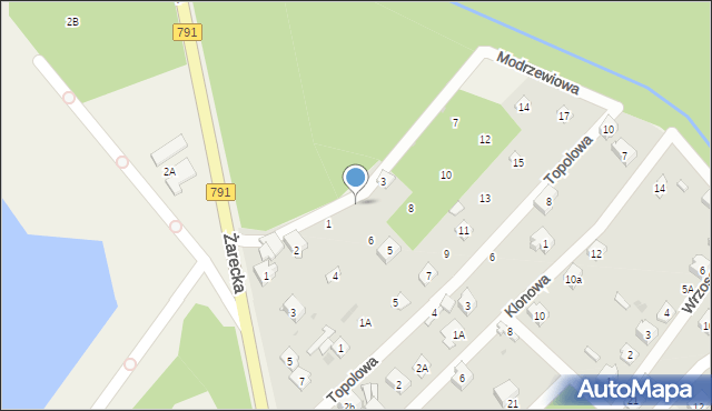 Masłońskie, Modrzewiowa, 2, mapa Masłońskie