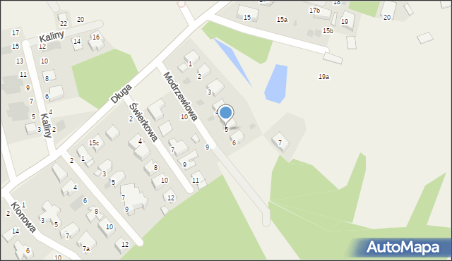 Mierzyn, Modrzewiowa, 5, mapa Mierzyn