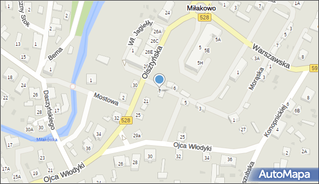 Miłakowo, Morąska, 7, mapa Miłakowo