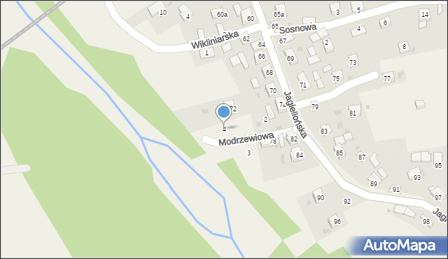 Milówka, Modrzewiowa, 4, mapa Milówka