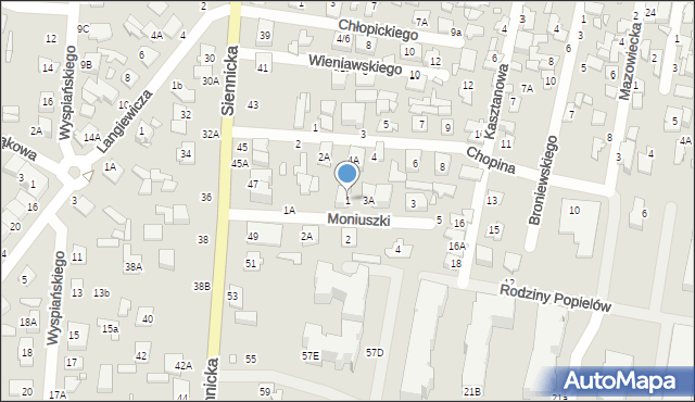 Mińsk Mazowiecki, Moniuszki Stanisława, 1, mapa Mińsk Mazowiecki