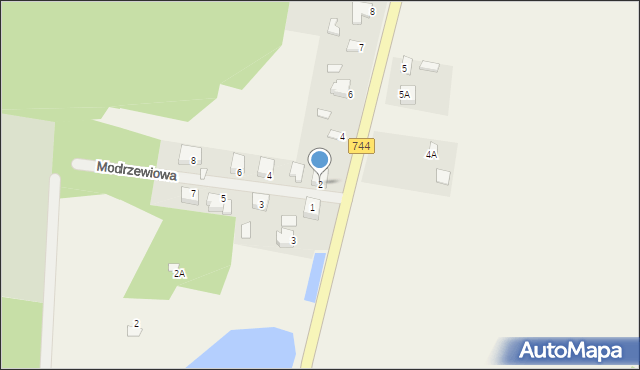 Mirzec, Modrzewiowa, 2, mapa Mirzec