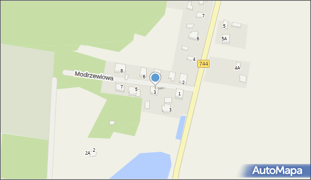 Mirzec, Modrzewiowa, 3C, mapa Mirzec