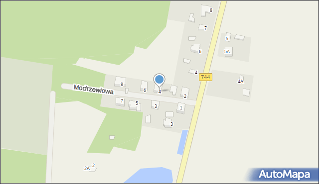 Mirzec, Modrzewiowa, 4, mapa Mirzec