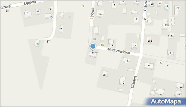 Mnichowice, Modrzewiowa, 21, mapa Mnichowice