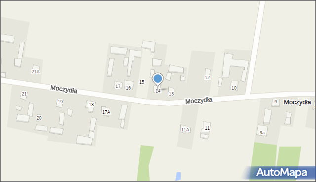 Moczydła, Moczydła, 14, mapa Moczydła