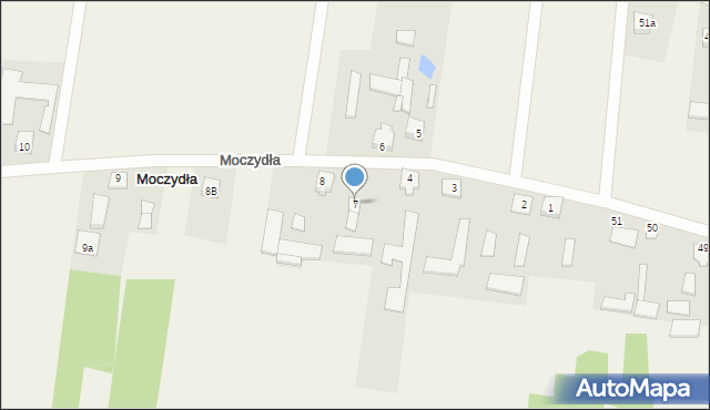 Moczydła, Moczydła, 7, mapa Moczydła