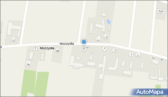 Moczydła, Moczydła, 8, mapa Moczydła