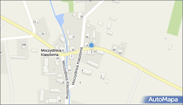 Moczydlnica Klasztorna, Moczydlnica Klasztorna, 1, mapa Moczydlnica Klasztorna