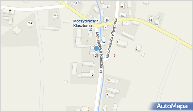 Moczydlnica Klasztorna, Moczydlnica Klasztorna, 25, mapa Moczydlnica Klasztorna