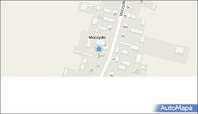 Moczydło, Moczydło, 22, mapa Moczydło