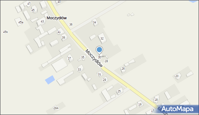 Moczydłów, Moczydłów, 30, mapa Moczydłów