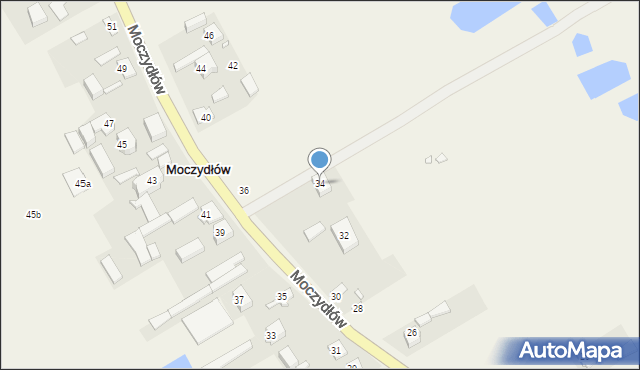 Moczydłów, Moczydłów, 34, mapa Moczydłów