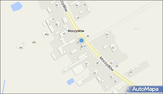 Moczydłów, Moczydłów, 39, mapa Moczydłów