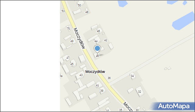 Moczydłów, Moczydłów, 40, mapa Moczydłów