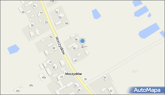 Moczydłów, Moczydłów, 42, mapa Moczydłów