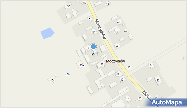 Moczydłów, Moczydłów, 45, mapa Moczydłów