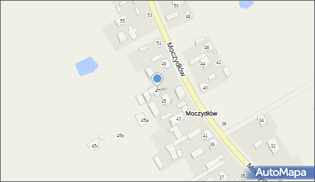 Moczydłów, Moczydłów, 47, mapa Moczydłów