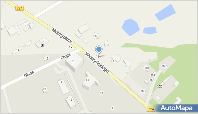 Moczydłów, Moczydłów, 4A, mapa Moczydłów