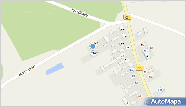 Moczydłów, Moczydłów, 79A, mapa Moczydłów