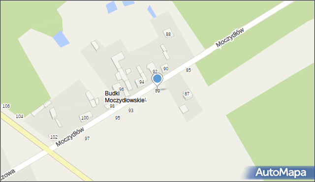 Moczydłów, Moczydłów, 89, mapa Moczydłów