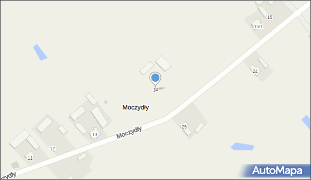 Moczydły, Moczydły, 14, mapa Moczydły