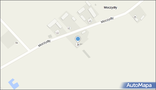 Moczydły, Moczydły, 26, mapa Moczydły