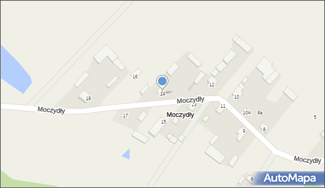 Moczydły, Moczydły, 14, mapa Moczydły