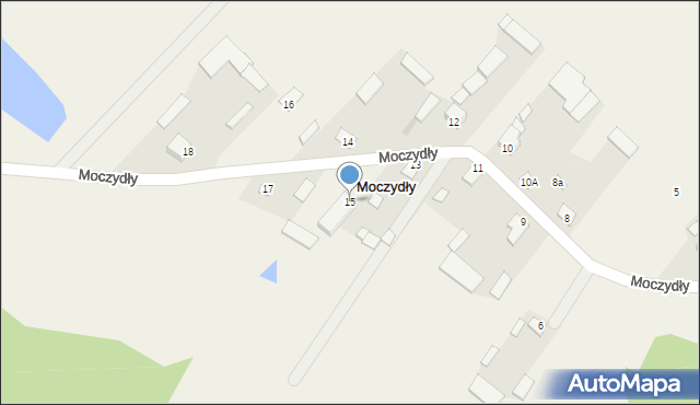 Moczydły, Moczydły, 15, mapa Moczydły