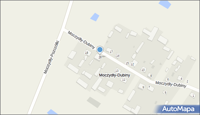 Moczydły-Dubiny, Moczydły-Dubiny, 16, mapa Moczydły-Dubiny