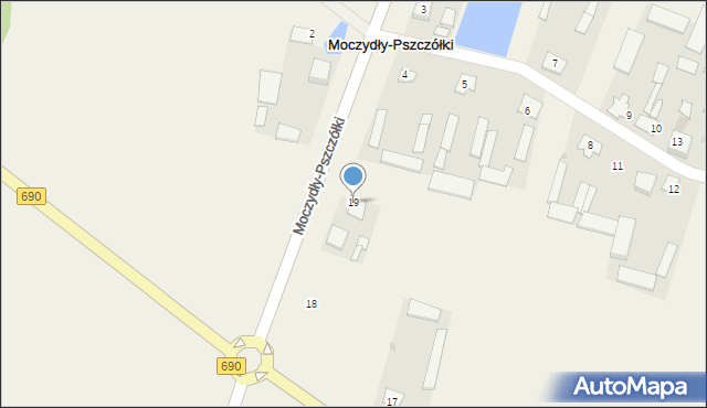 Moczydły-Pszczółki, Moczydły-Pszczółki, 19, mapa Moczydły-Pszczółki